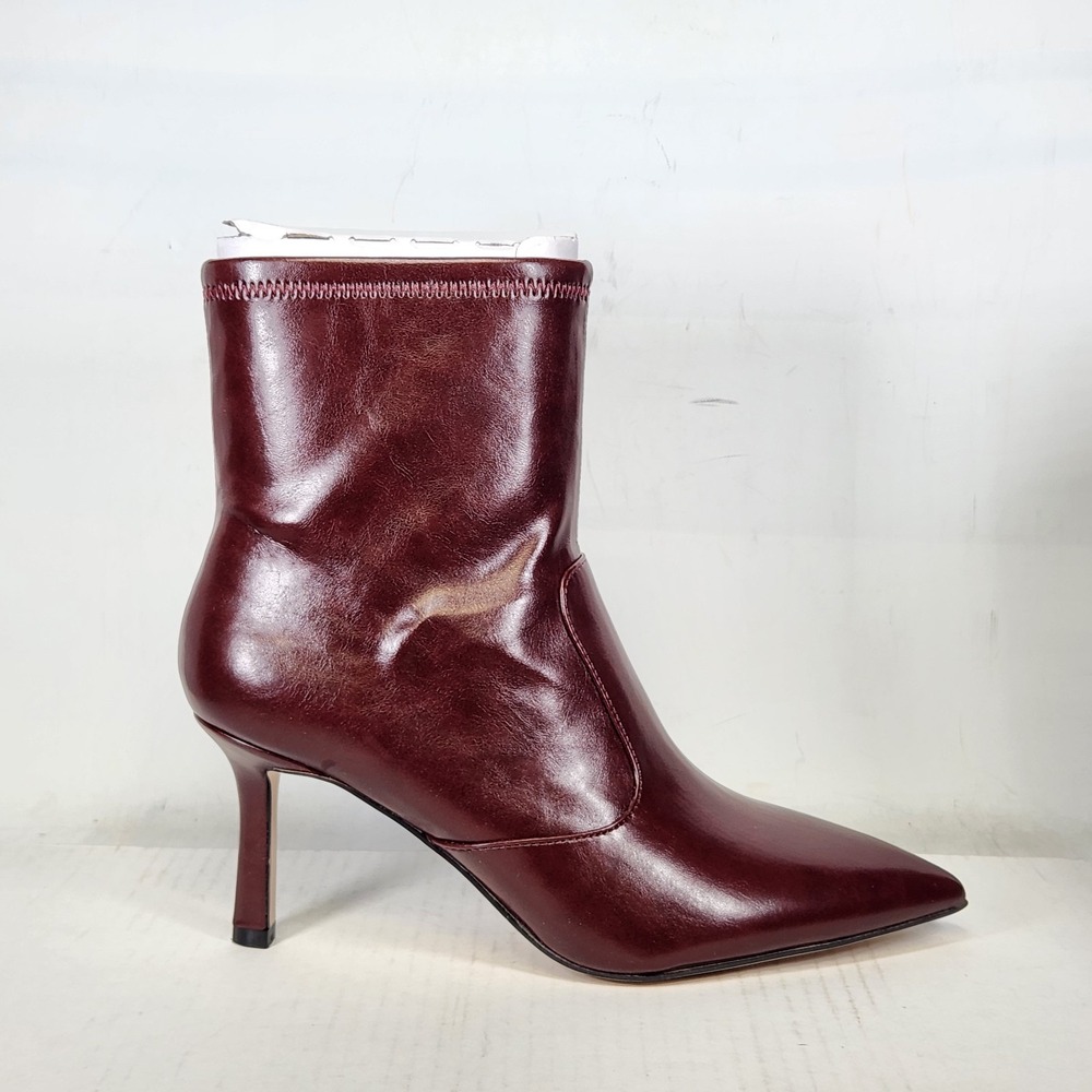 Jessica Simpson Boots Women Size 7.5 Dark Cherry Pointed Toe Stiletto Ankle Boot